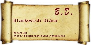 Blaskovich Diána névjegykártya